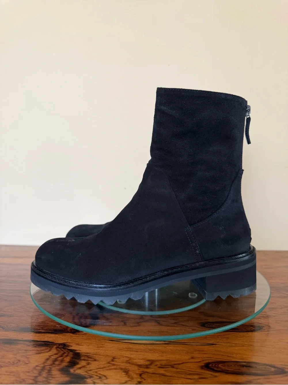 Homers Artisan Black Suede Ankle Boots Made in Spain size 37 / 7 - Picture 1 of 15